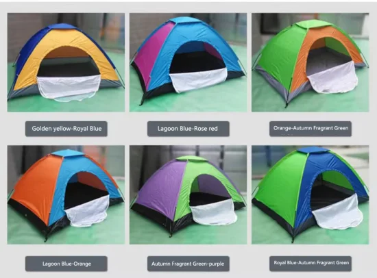 Campingzelt, Outdoor-Campingzelt, großer Raum, leichtes, tragbares Zelt, Polyestermaterial, Glasfaserstange